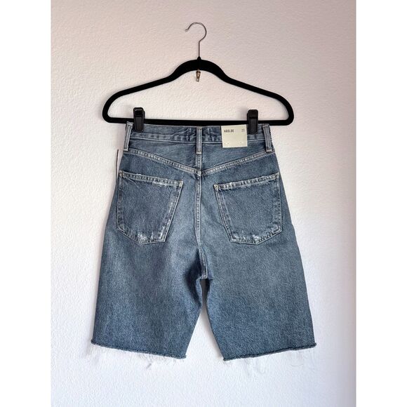 NWT AGOLDE Women's 90's Mid Rise Loose Denim Shorts in Precision Wash Size 23 - Picture 8 of 16
